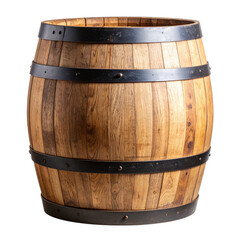 Obraz premium Old wooden barrel isolated on white and transparent background.