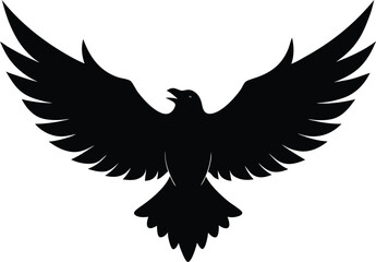 Fototapeta premium Majestic eagle in flight silhouette wings wide open isolated on transparent background