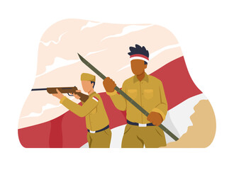 Indonesia Heroes Day Illustration