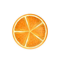 sliced orange without background