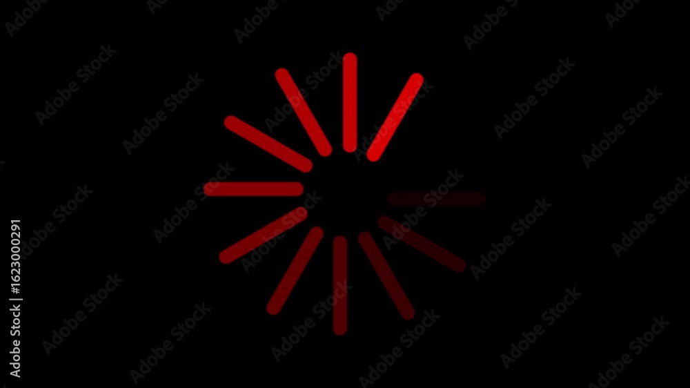 Aufkleber futuristic circular loading animation. glowing red progress bar on black background , animated of ci