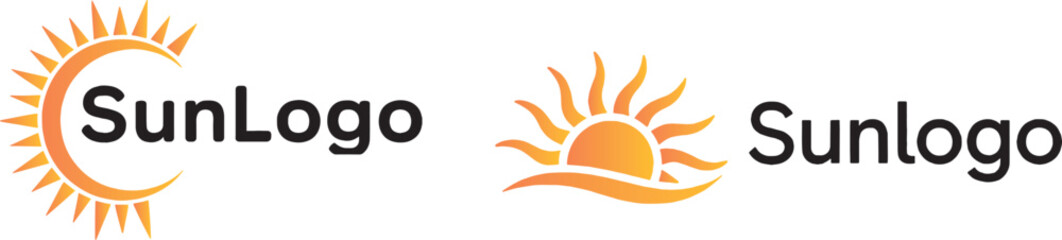 sun logo and icon Vector design Template