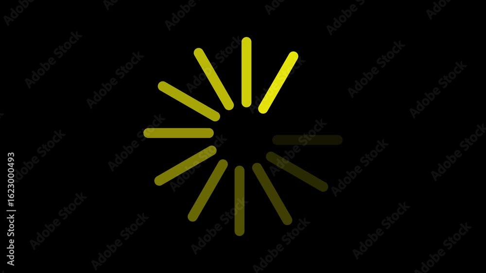 Aufkleber futuristic circular loading animation. glowing yellow progress bar on black background , animated of
