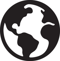 Earth Globe icon black vector illustration on white background