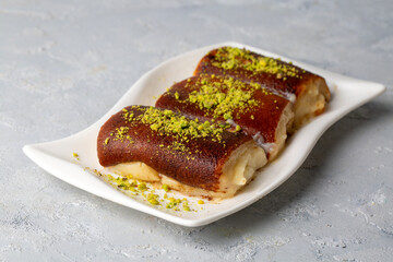 Traditional delicious Turkish dessert Kazandibi