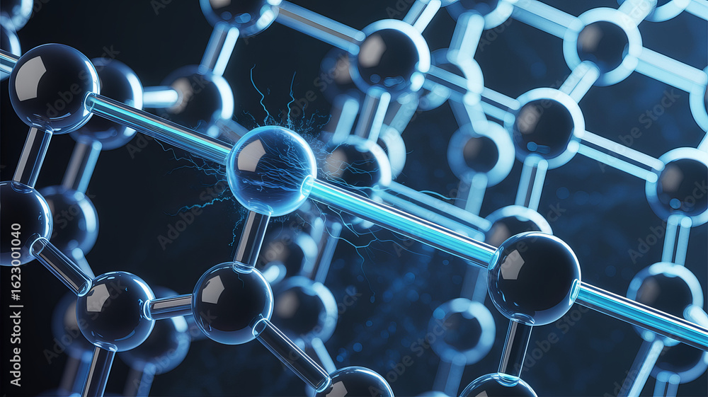 Aufkleber molecular structure: a striking visualization of a complex molecular structure, rendered with precis