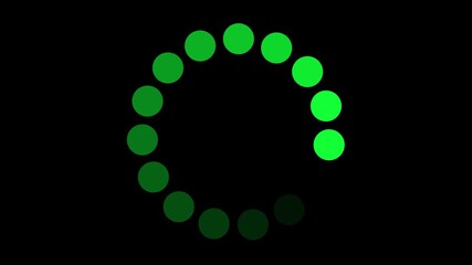 Futuristic circular loading animation. Glowing green progress bar on black background , Animated of circle loading icon .Wheel loading concept icon 4k, video, black, background,
