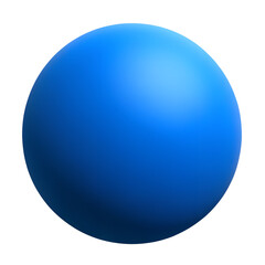 blue sphere ball 3d render icon isolated on transparent background cutout