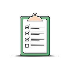 Checklist Clipboard Illustration with Check Marks