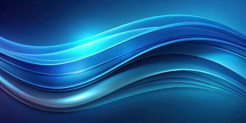 Obraz premium Abstract Blue Waves Dynamic Curves and Smooth Transitions in a Vibrant Color Palette