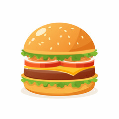 Cartoon burger with fresh ingredients showcasing simple yet appealing design elements