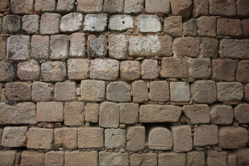 Detail of a stone wall from a city wall dating back to ancient Roman times