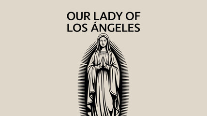 Our Lady of Los &Aacute;ngeles Virgin Mary Religious Vector Art