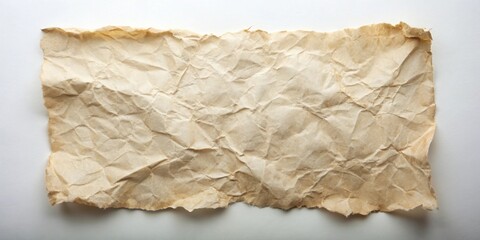 Obraz premium A Textured Background of Crumpled, Aged Paper with Irregular Edges and a Subtle Tan Hue