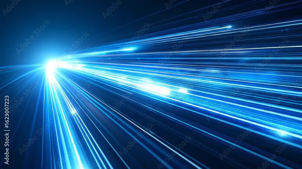 Aufkleber abstract blue light streaks data stream background futuristic technology concept fast motion lines d
