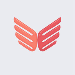 Obraz premium Abstract wing design in shades of red and orange against a muted background