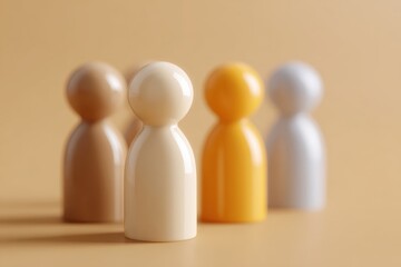 Minimalist icon representing diversity with simplified human figures, highlighting albinism in a modern design, perfect for advocacy and awareness themes