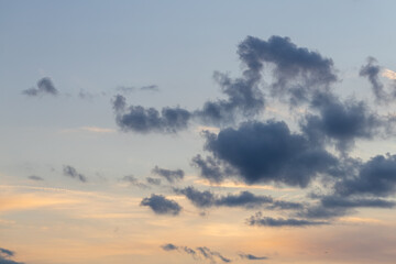 Blue skies sunset