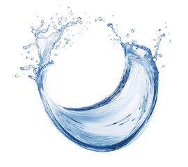Blue water splash or wave splash isolated on transparent background png .generated ai	