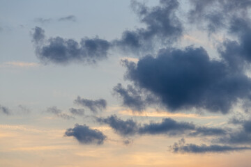 Blue skies sunset