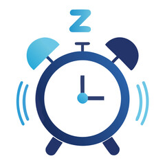 Flat Vector Alarm Clock with Snooze Bar Icon - SVG