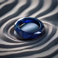 Dark Blue Glittering Stone Ring Encircling