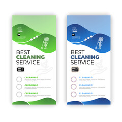Cleaning dl flyer template with best design organic shape