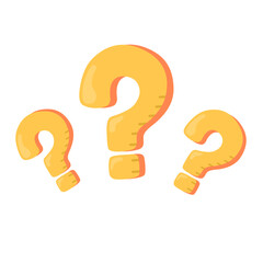 vector illustration of a yellow question mark on a white background