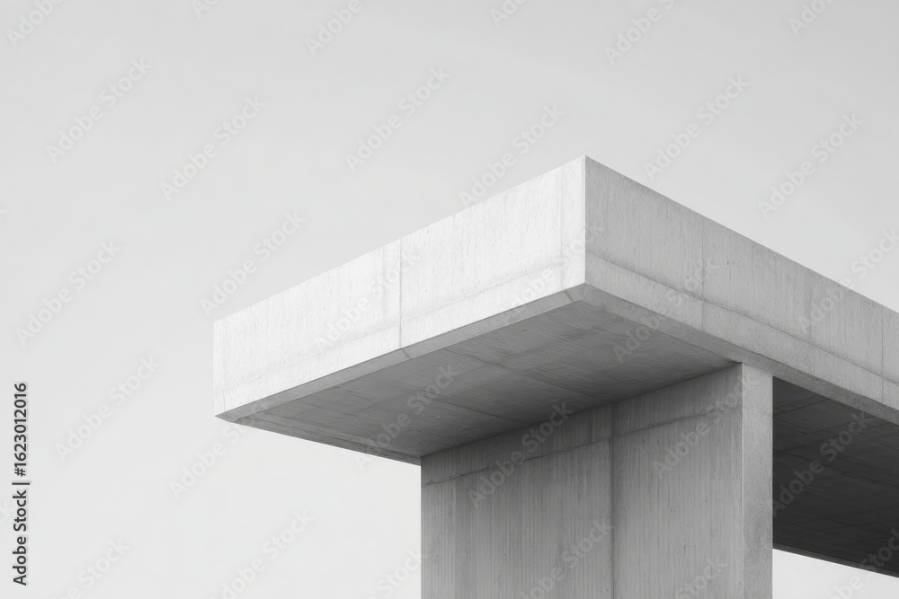 Poster minimalist concrete structure with sharp angles and clean lines