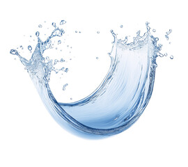 Blue water splash or wave splash isolated on transparent background png .generated ai	
