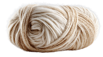 Tangled Yarn ball: A close-up view captures a detailed and artful display of a twisted yarn ball, showcasing various light and shadow