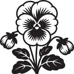 Vintage floral pattern illustration with black and white flowers, leaves, and blossoms on a seamless spring background