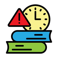 Delayed Study Vector Filled Icon Design