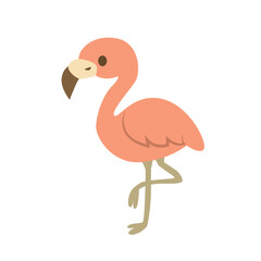 Charming cartoon flamingo standing on one leg, perfect for playful designs