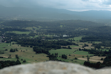 View of Śnieżka Mountain from Sokolik Duży Mountain. Karkonosze Mountains, Poland