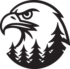 A tribal eagle head vector illustration is a striking silhouette design, often used for a logo or a tattoo, symbolizing wildlife and nature