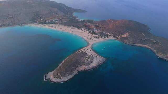 Greece Peloponnese Elafonisos Island Simos Beach Drone Footage