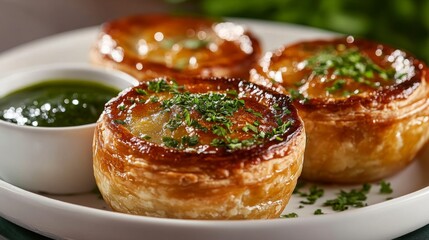 Golden Pastry Cups Filled With Savory Herb Topping