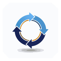 Four Arrow Cycle: Blue Arrows in Circular Motion Illustration