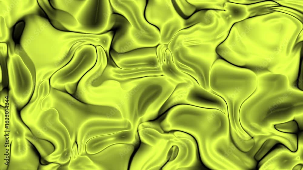 Aufkleber bold grounded abstract lime green background with dark flowing shapes, creating a mesmerizing and sm