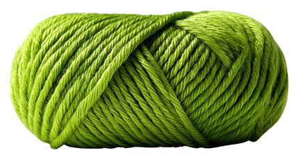 Green Yarn Ball: A tightly wound ball of vibrant green yarn, textured to the eye, ready for a knitting or crochet project, suggesting the crafting of cozy creations.