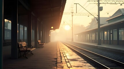 Morning Haze at the Train Station