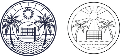 Vector illustration of summer beach