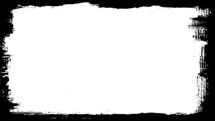 Black frameswith worn paper effect on white background. Textured rectangles with old, grunge, grainy, vintage, worn, dust effect.