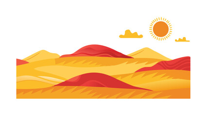 Stylized Anatolian Desert Sunset SVG Vector Illustration