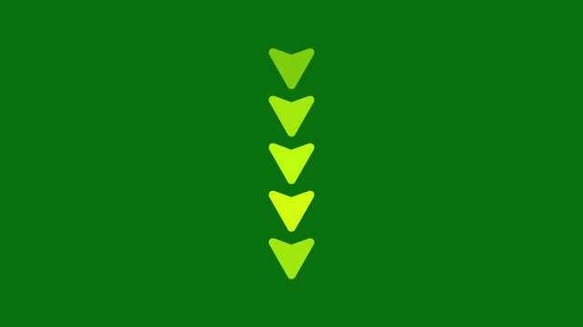 Downward Movement Arrow Animation &ndash; Warning and Download Icon on green color background