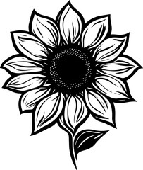 Sunflower silhouette icon