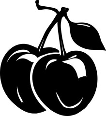 Silhouette of cherry fruit icon
