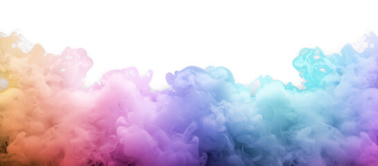 Colorful rainbow stage floor smoke fog effect transparent PNG cutout, isolated background. Soft...