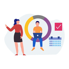 Teammates working regularly on their task